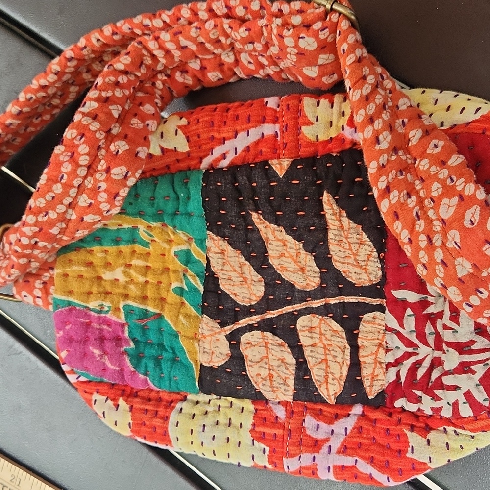 Colorful Patchwork Quilted World Finds Hippie Boho Sling Bag - Picture 8 of 12